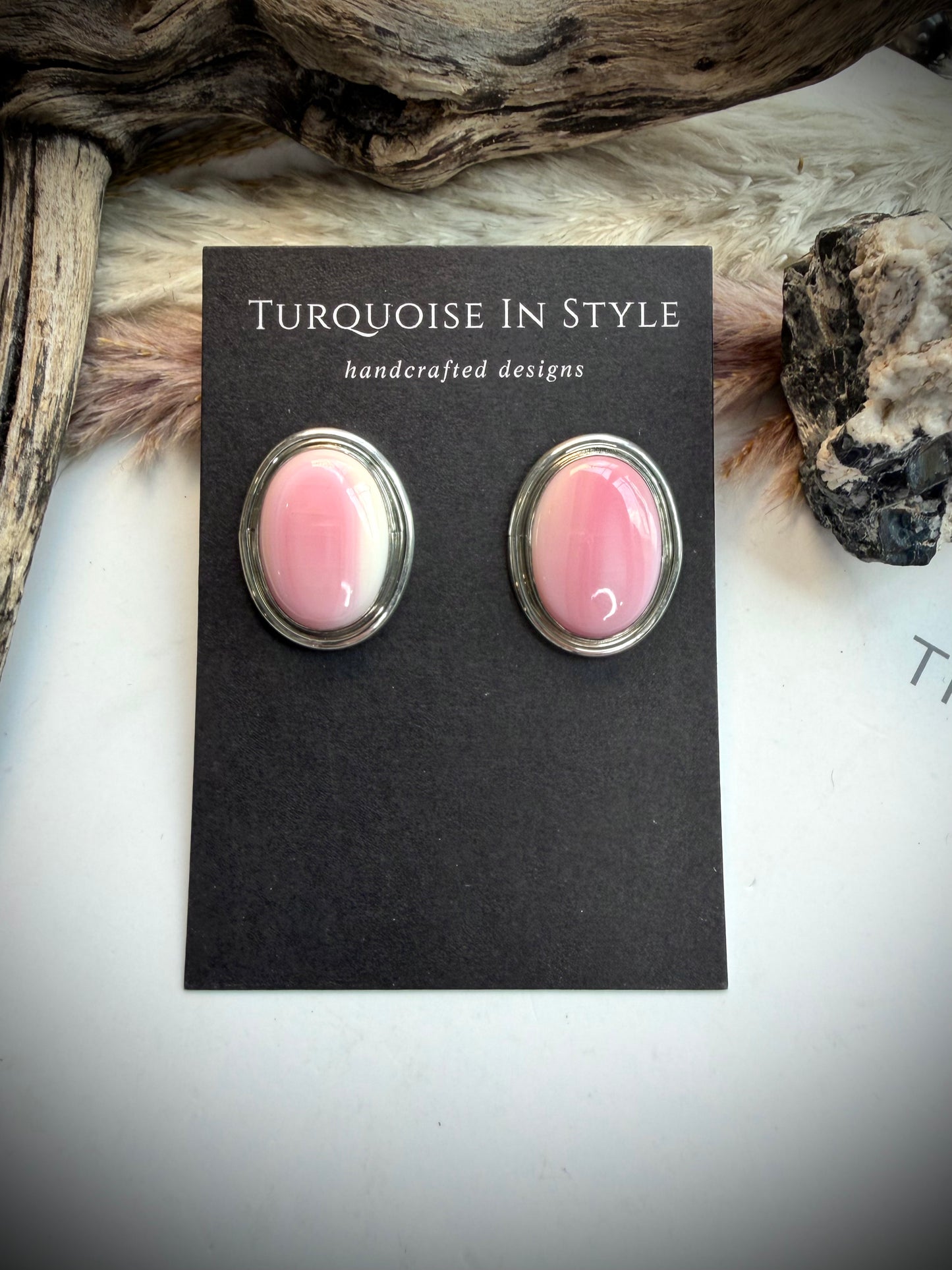 Pink Conch Earrings