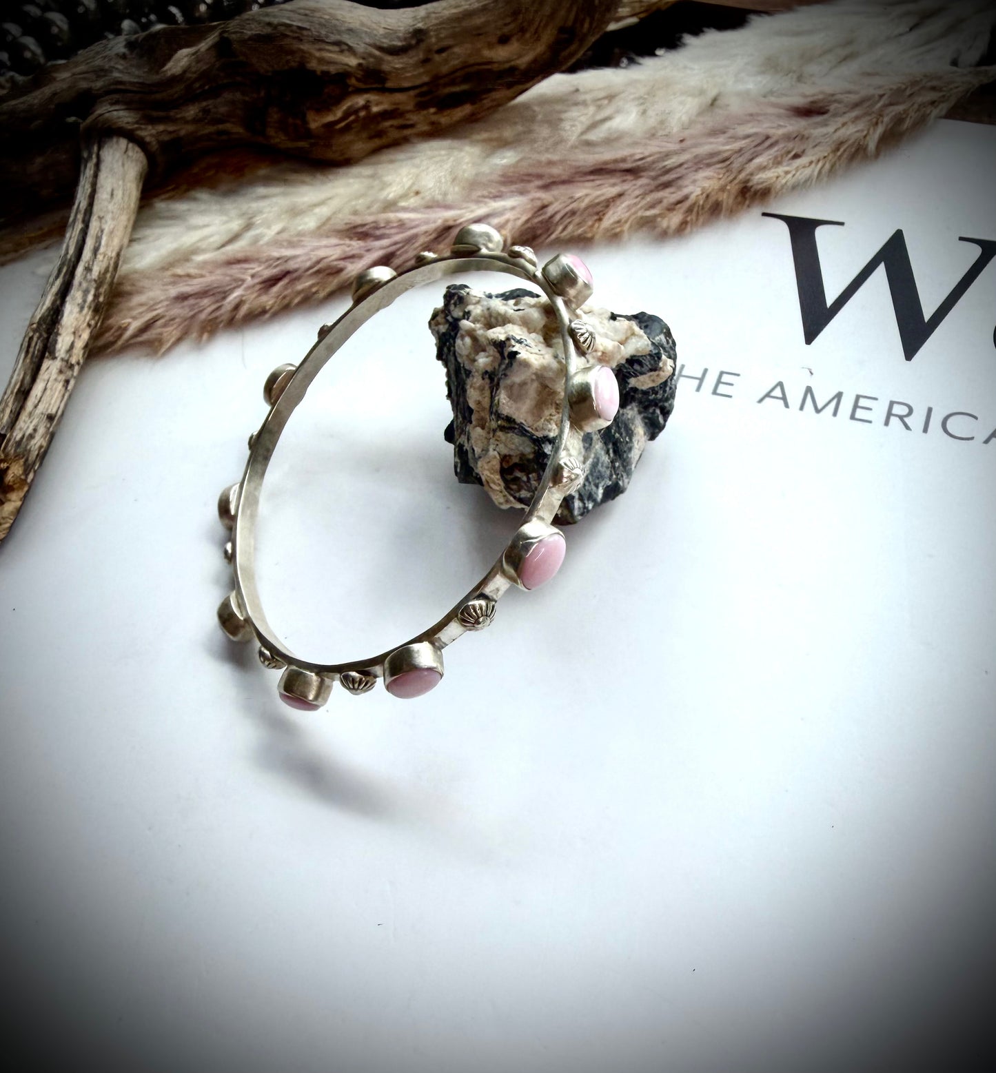 Pink Conch Bangle Bracelet