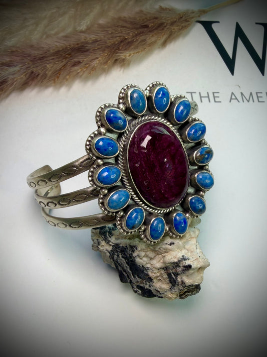 Purple Spiny & Lapis Cuff