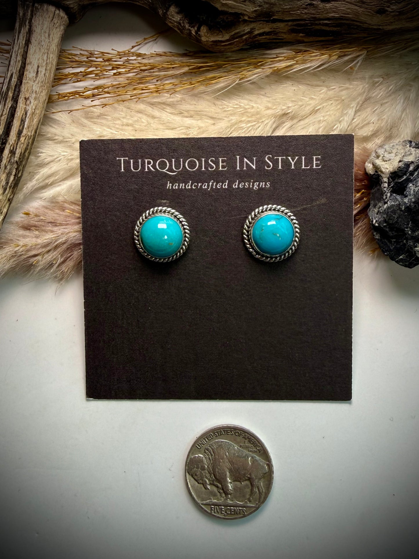Round Turquoise Studs