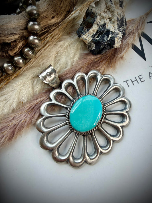 F. L. Begay Campitos Flower Pendant