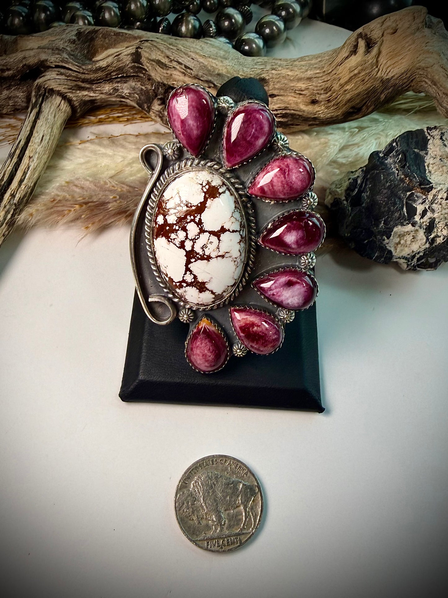 Purple Spiny& Wild Horse Adjustable Ring