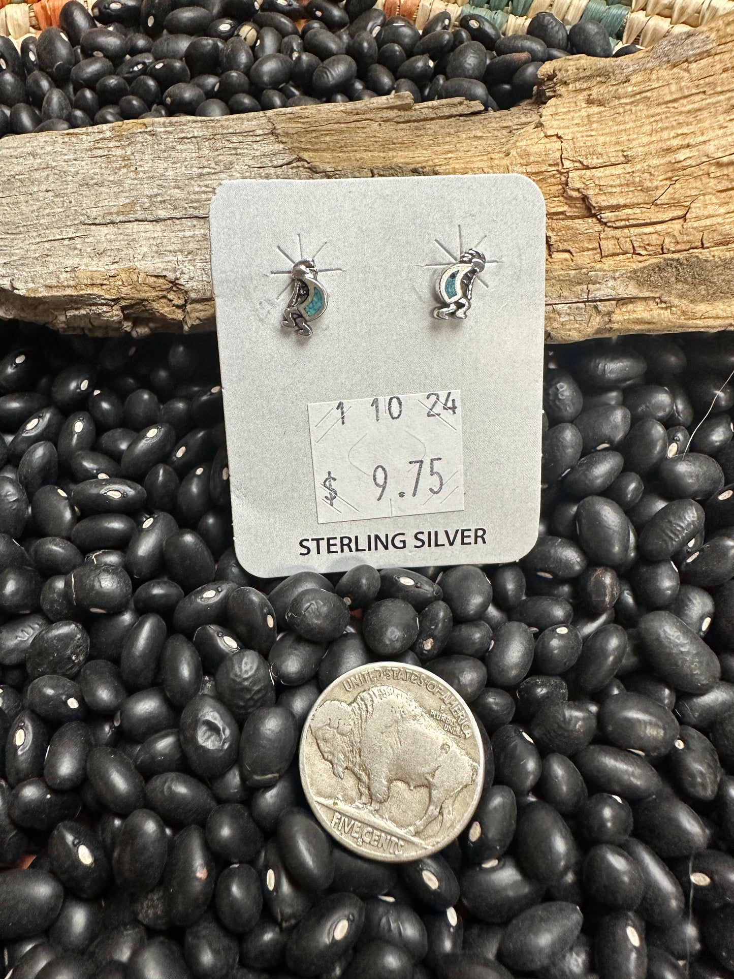 Turquoise Kokopelli Studs