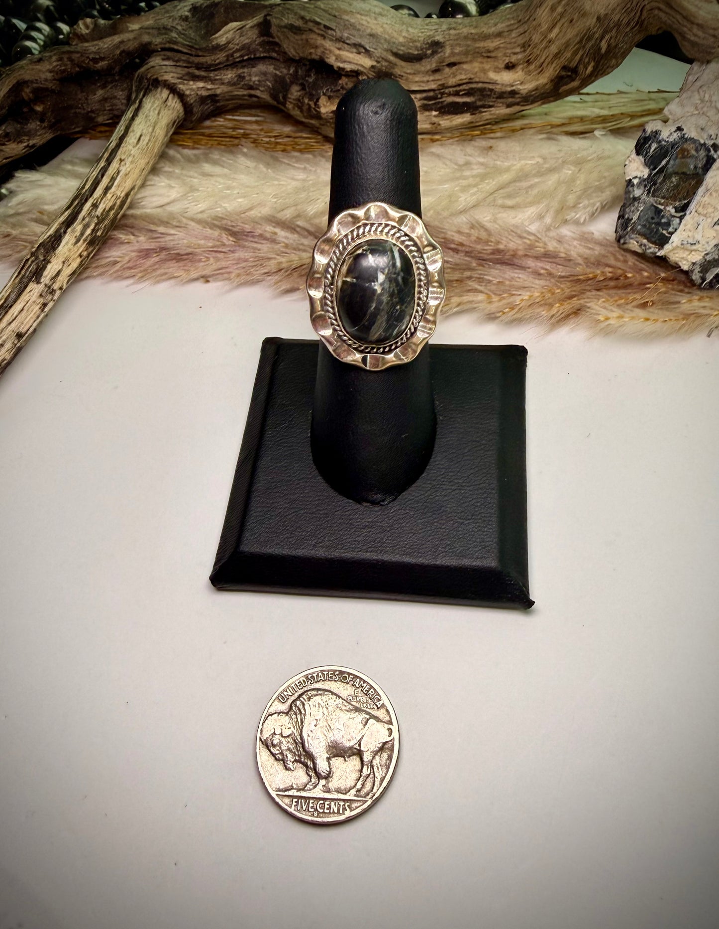 Samuel Yellowhorse White Buffalo Ring
