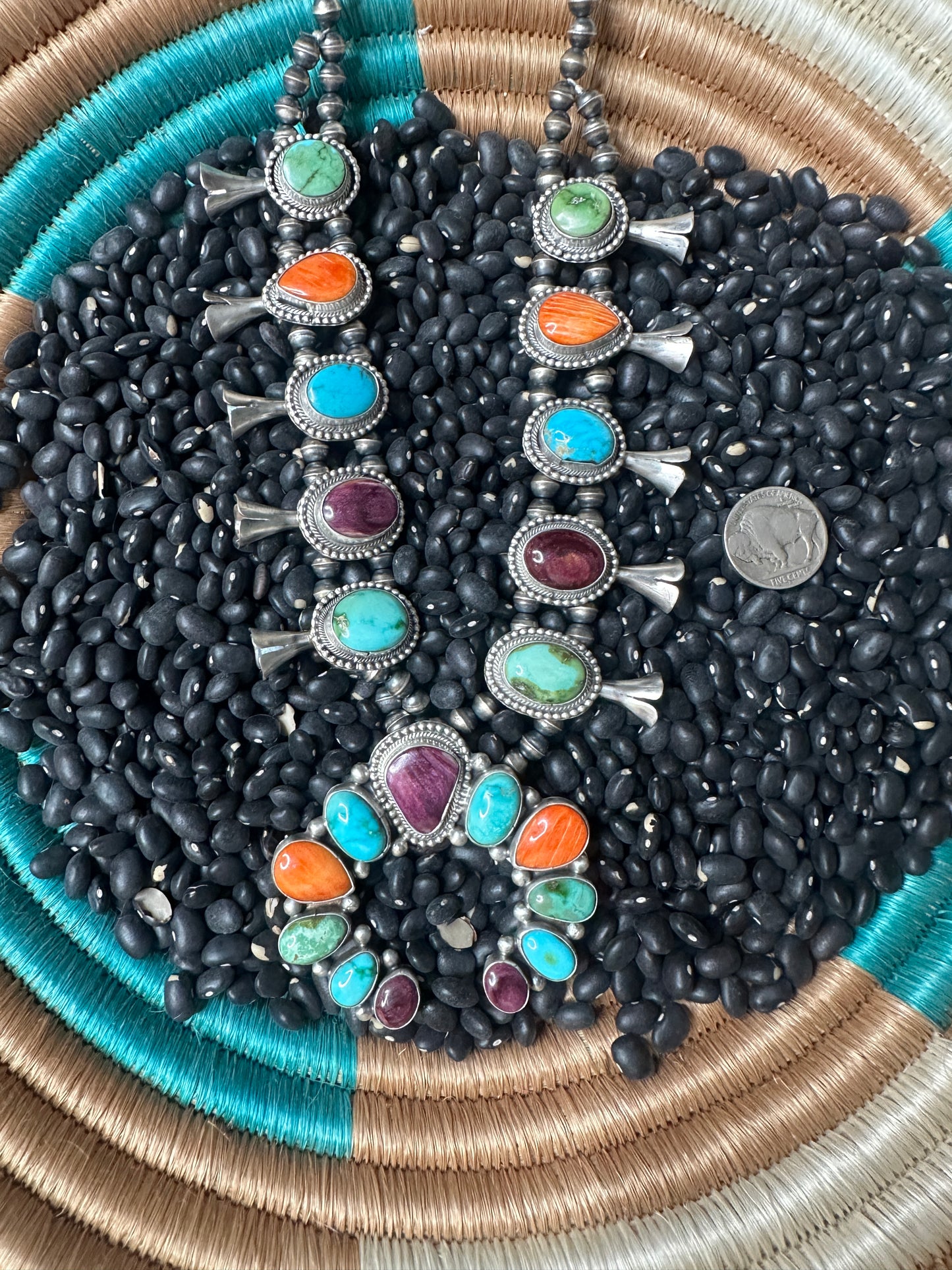 Timothy Yazzie Multi-Stone Squash Set