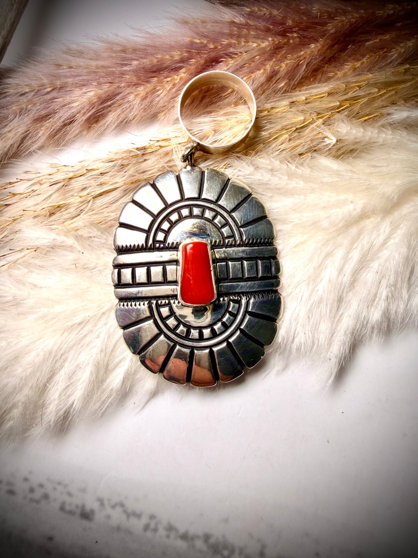 TR Singer Red Coral Pendant