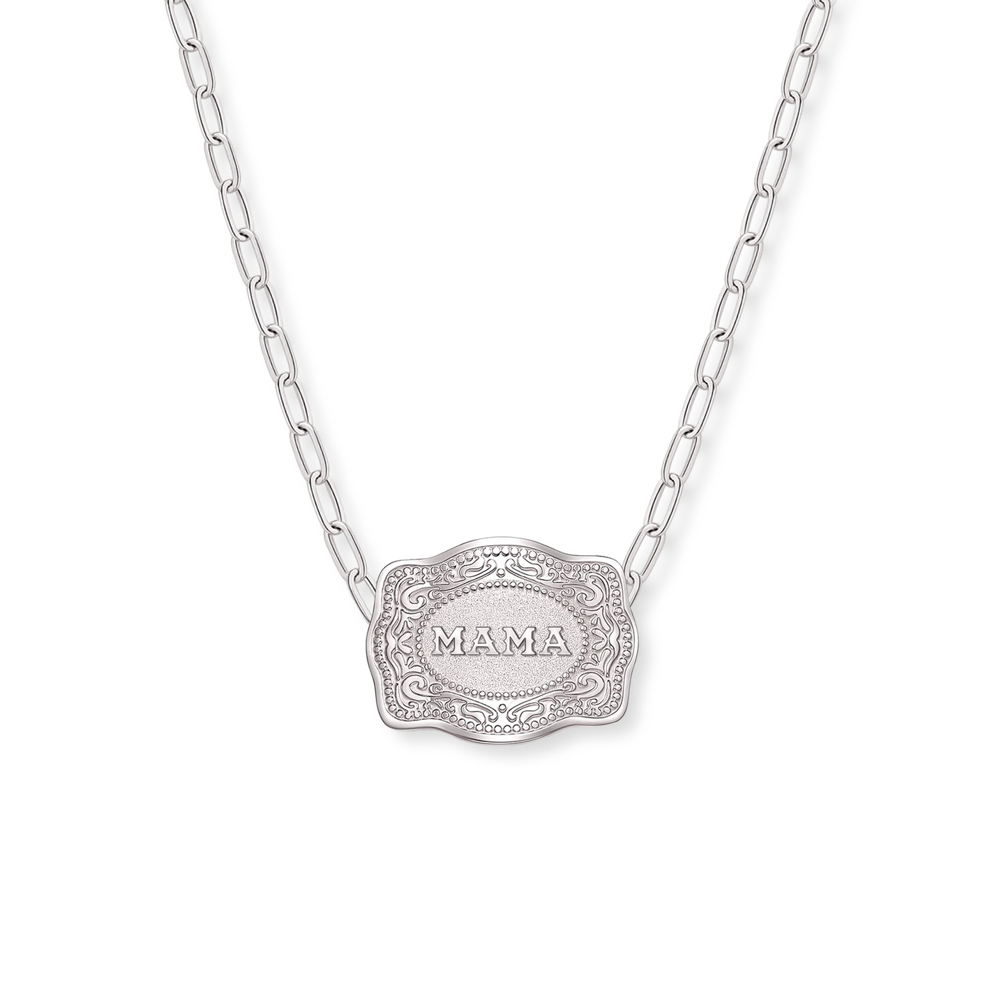 Original Mini Buckle Necklace- Silver Mama