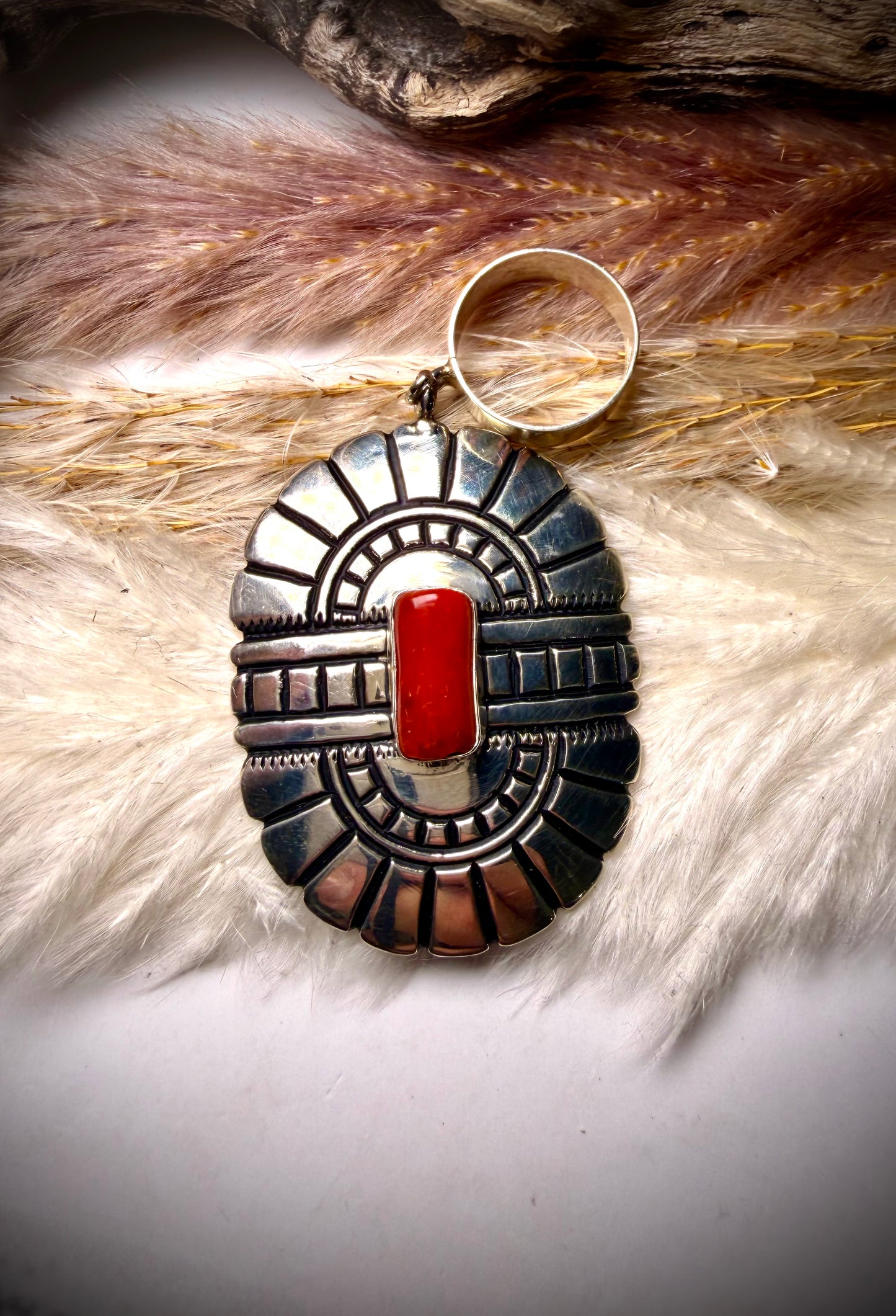 TR Singer Red Coral Pendant