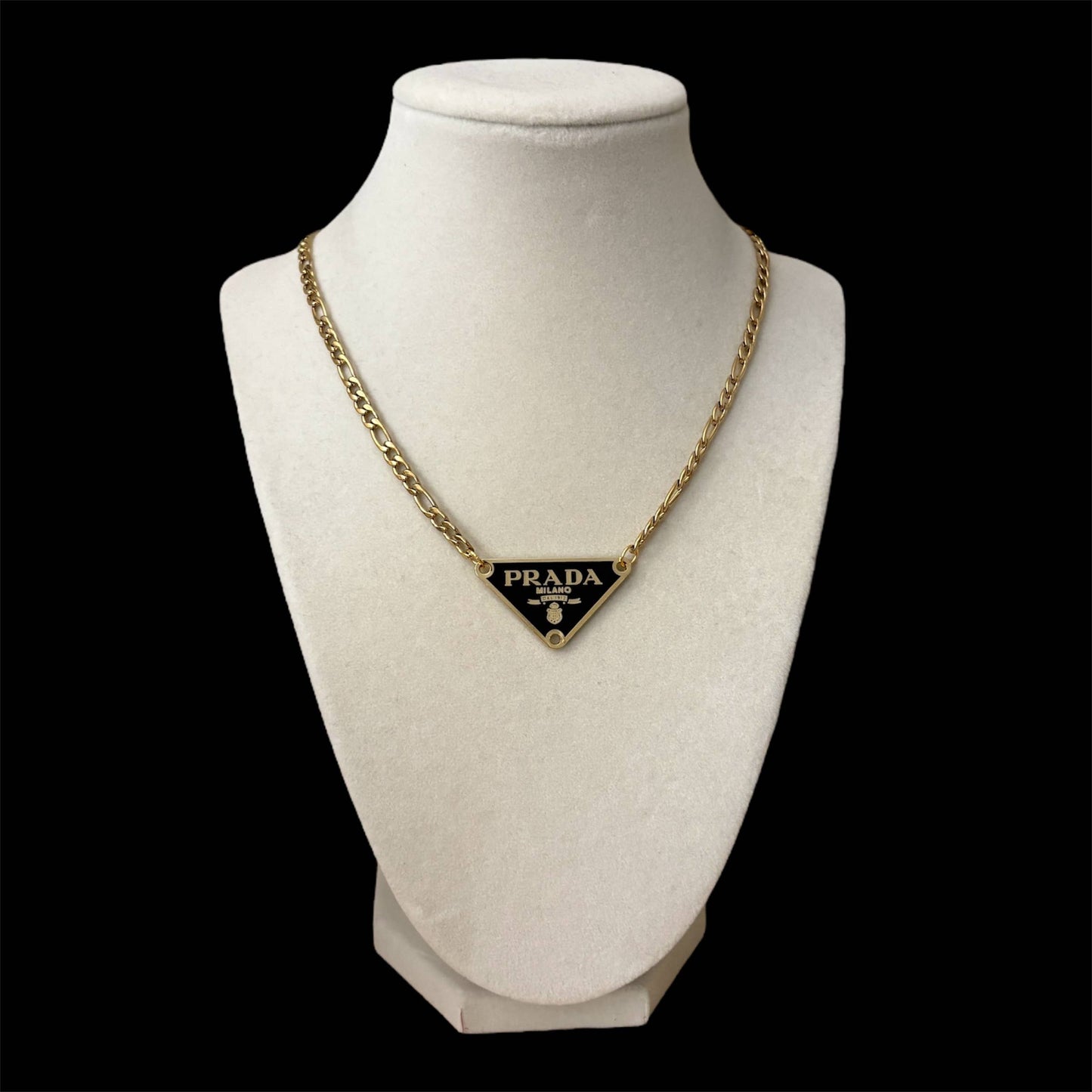 Gold & Black Prada Necklace