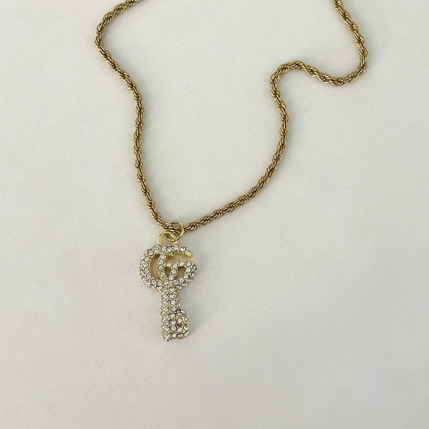 Repurposed Vintage GG Key Necklace