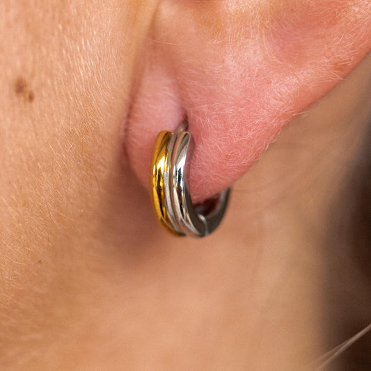 Gold/Silver Huggie Earring