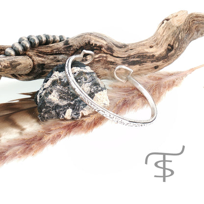 Tooled Sterling Open Cuff Bracelet