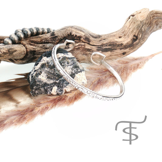 Tooled Sterling Open Cuff Bracelet