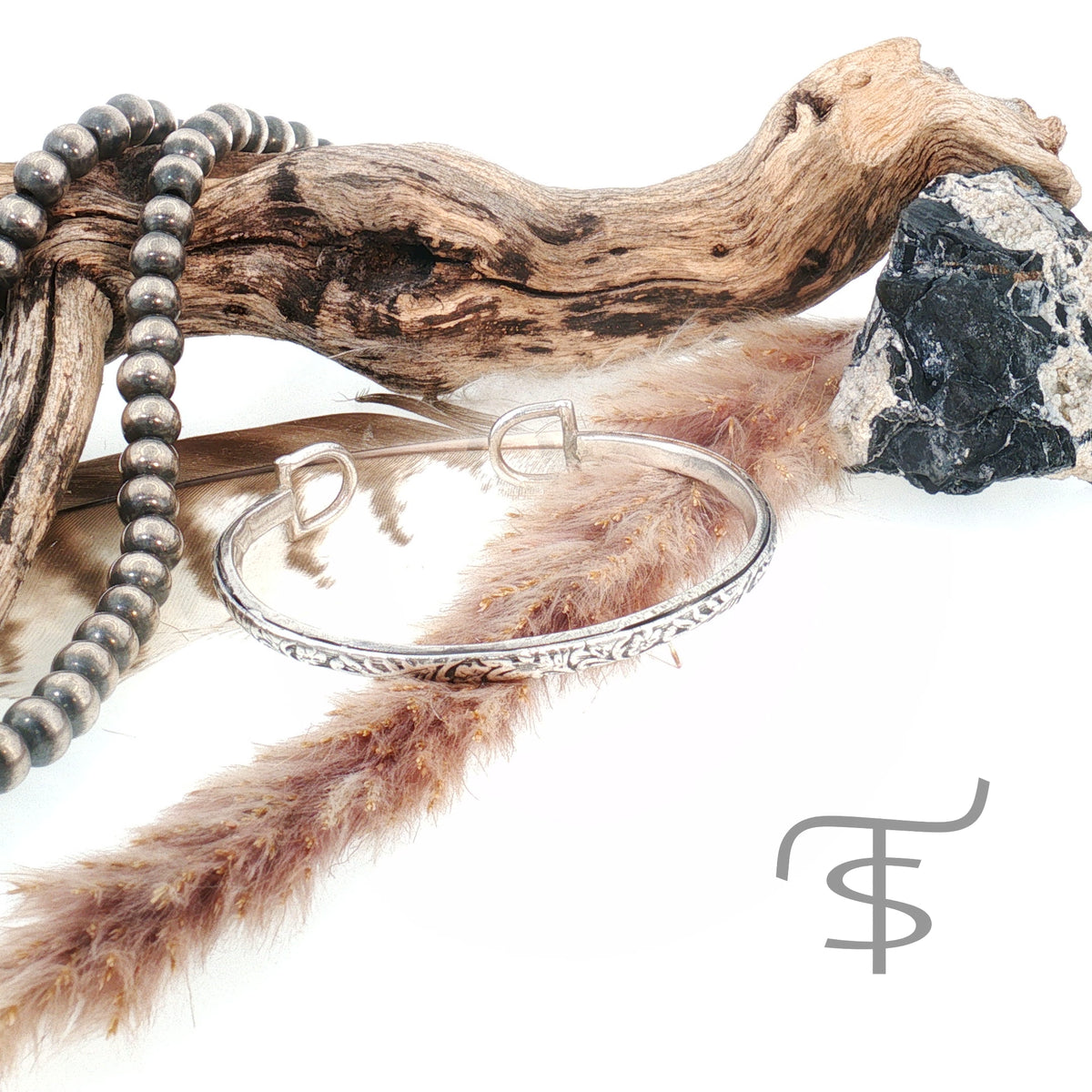 Tooled Sterling Open Cuff Bracelet
