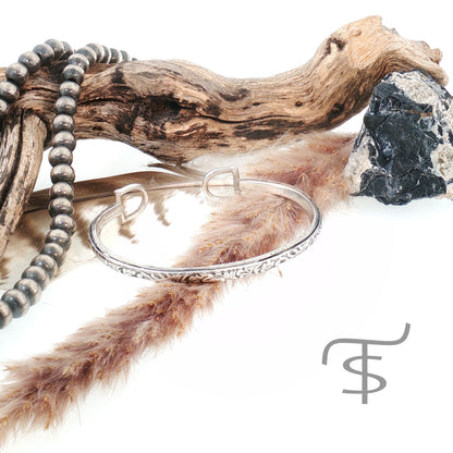 Tooled Sterling Open Cuff Bracelet