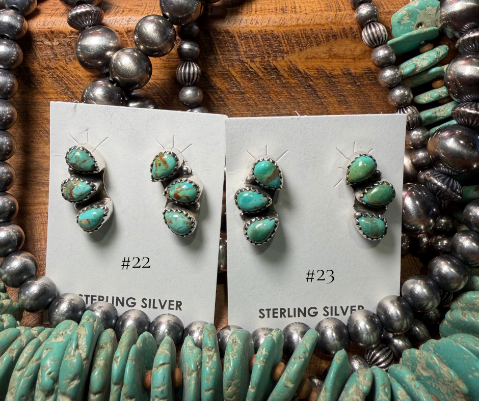 Thunder Creek Three Stone Studs- Multiple Available