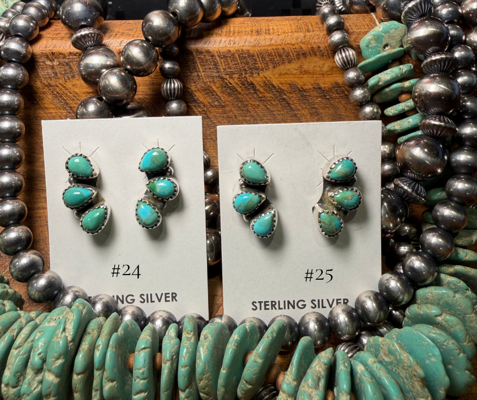 Thunder Creek Three Stone Studs- Multiple Available