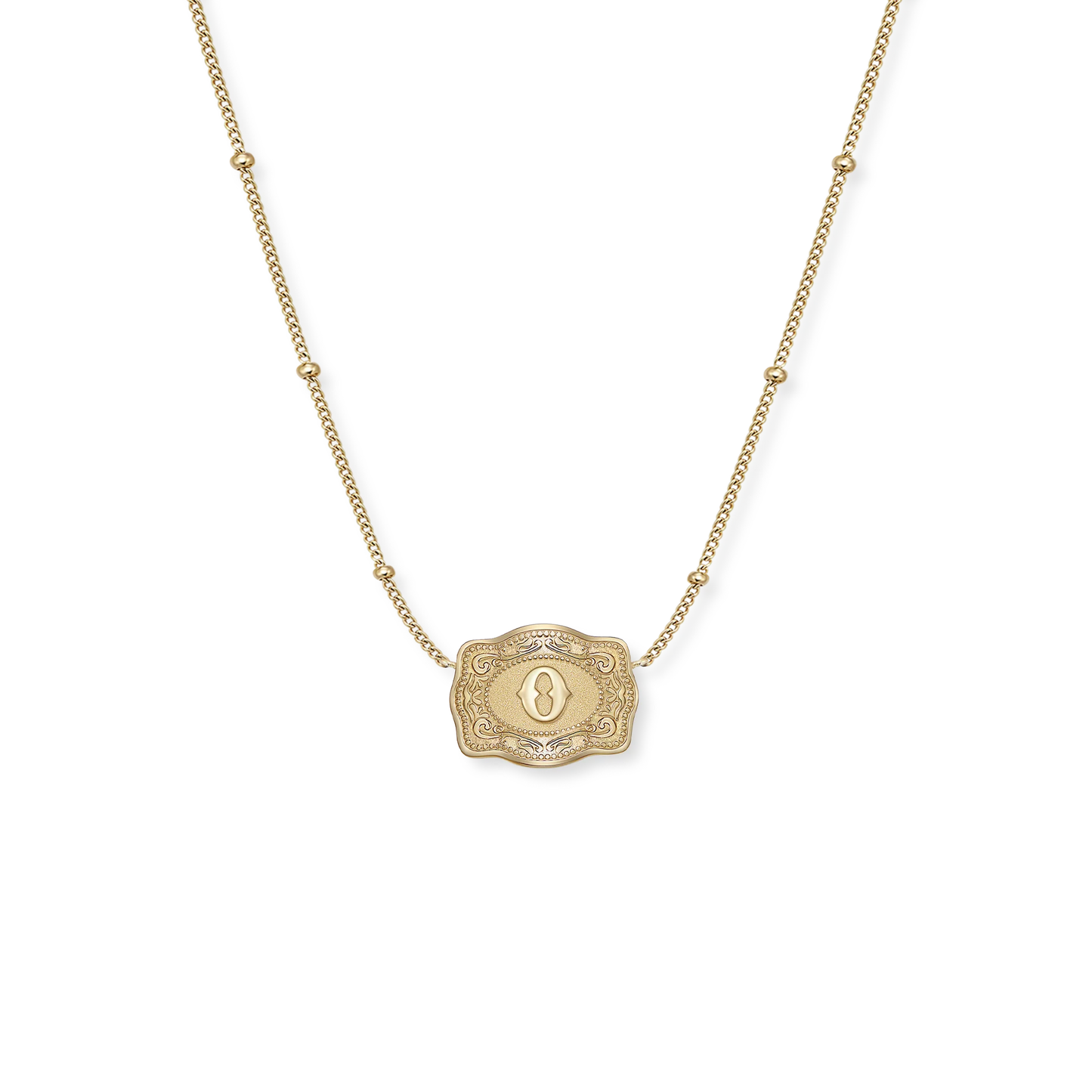 Ultra Mini Buckle Initial Necklaces- Gold