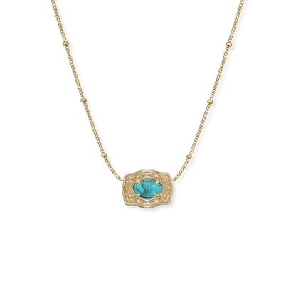 Ultra Mini Buckle Necklace- Gold Oasis