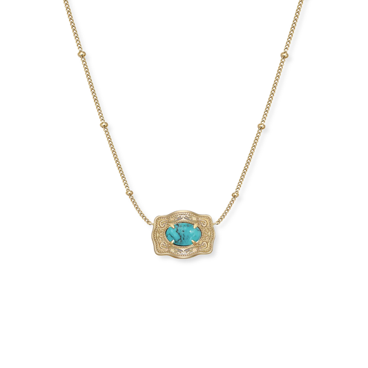 Ultra Mini Buckle Necklace- Gold Oasis