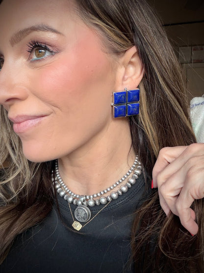 Federico Lapis Square Earrings- #2