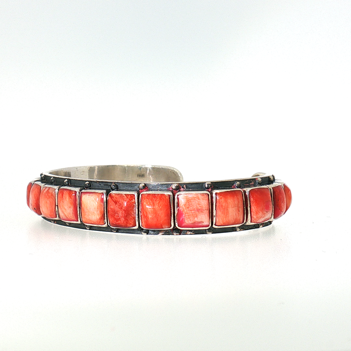 Federico Red Spiny Single Row Bracelet- 6 1/4"