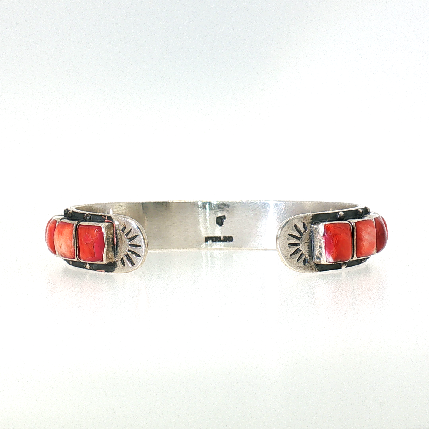 Federico Red Spiny Single Row Bracelet- 6 1/4"