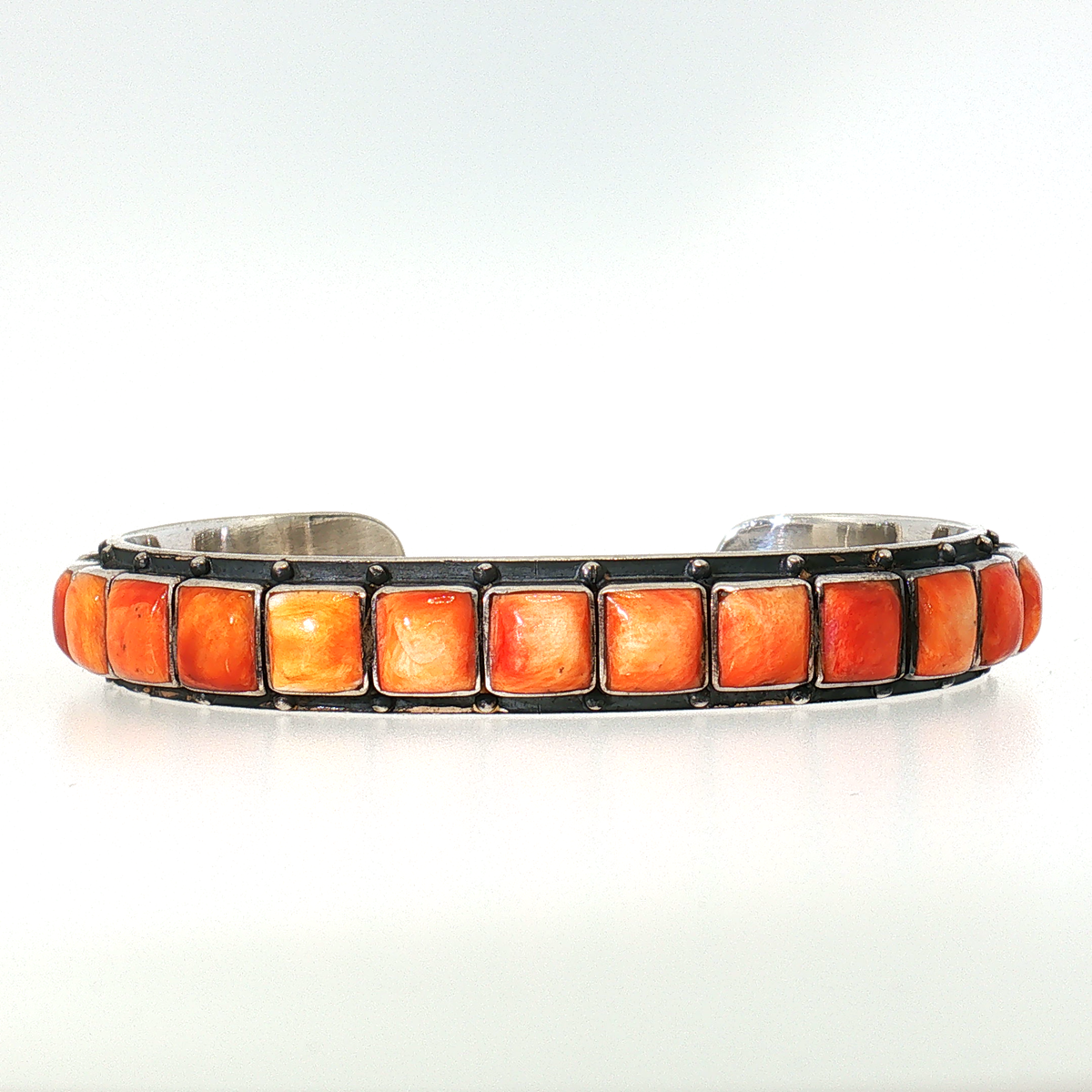 Federico Orange Spiny Single Row Bracelet- 6 3/4"