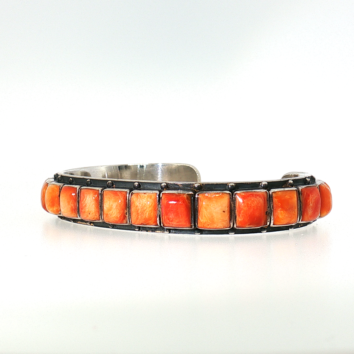 Federico Orange Spiny Single Row Bracelet- 6 3/4"