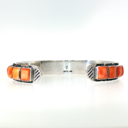 Federico Orange Spiny Single Row Bracelet- 6 3/4"