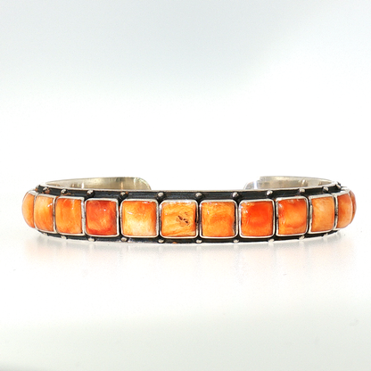 Federico Orange Spiny Single Row Bracelet- 7" wrist