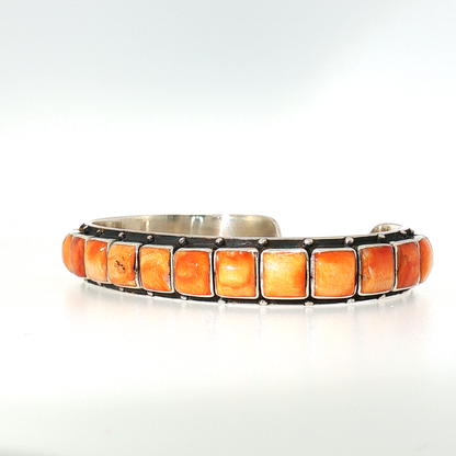 Federico Orange Spiny Single Row Bracelet- 7" wrist