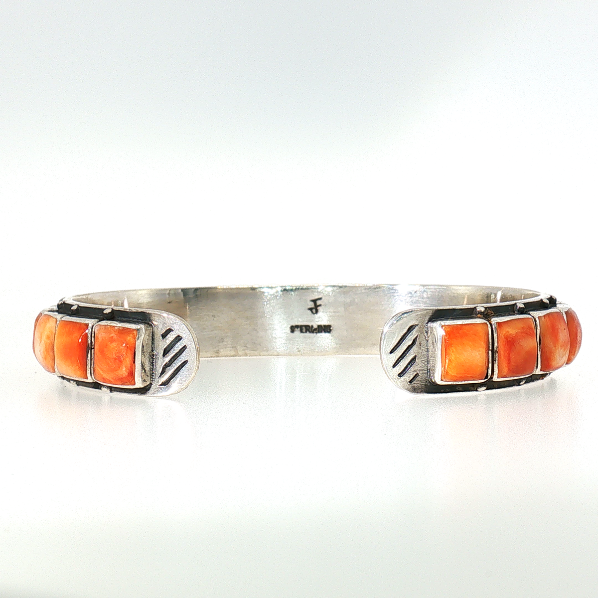 Federico Orange Spiny Single Row Bracelet- 7" wrist