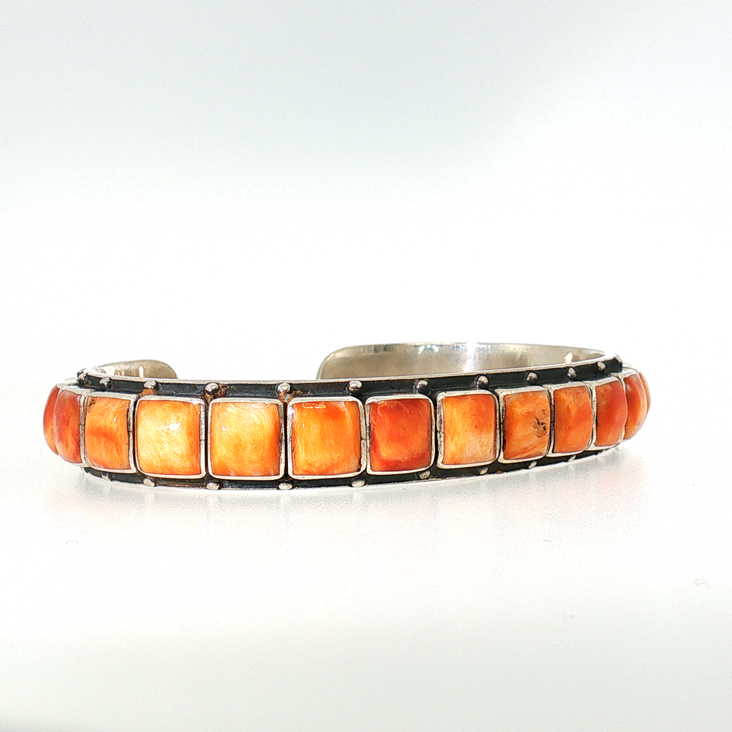 Federico Orange Spiny Single Row Bracelet- 7" wrist