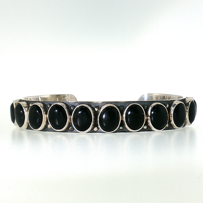 Federico Black Onyx Single Row Bracelet- Large "North to South"