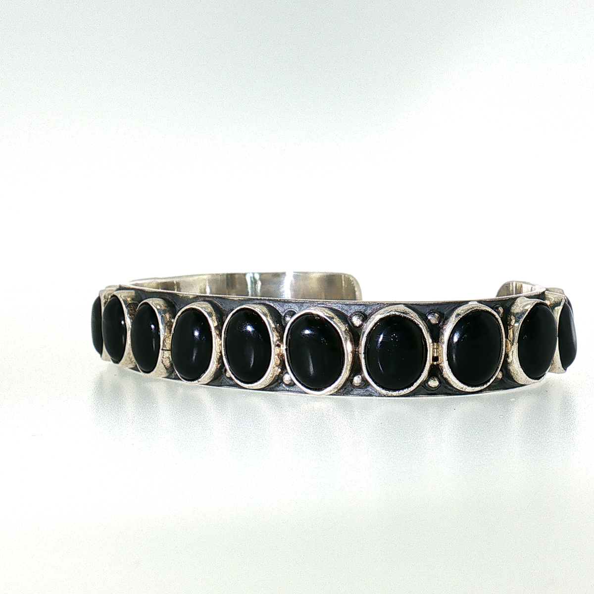Federico Black Onyx Single Row Bracelet- Large "North to South"