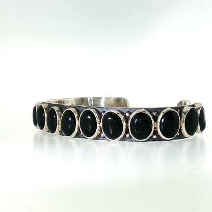 Federico Black Onyx Single Row Bracelet- Large "North to South"