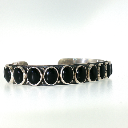 Federico Black Onyx Single Row Bracelet- Large "North to South"