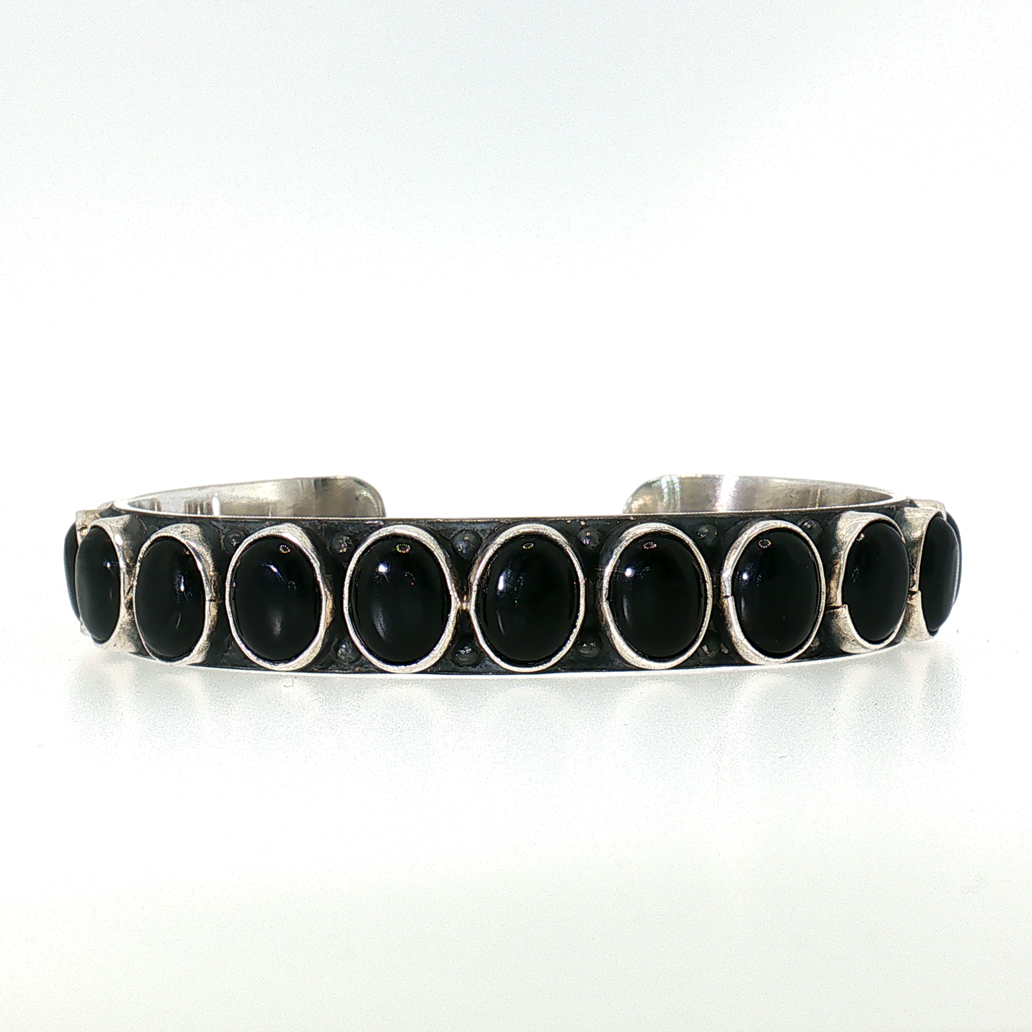 Federico Black Onyx Single Row Bracelet- Medium "North to South"
