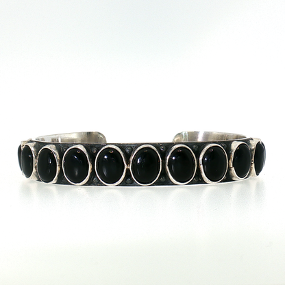 Federico Black Onyx Single Row Bracelet- Medium "North to South"
