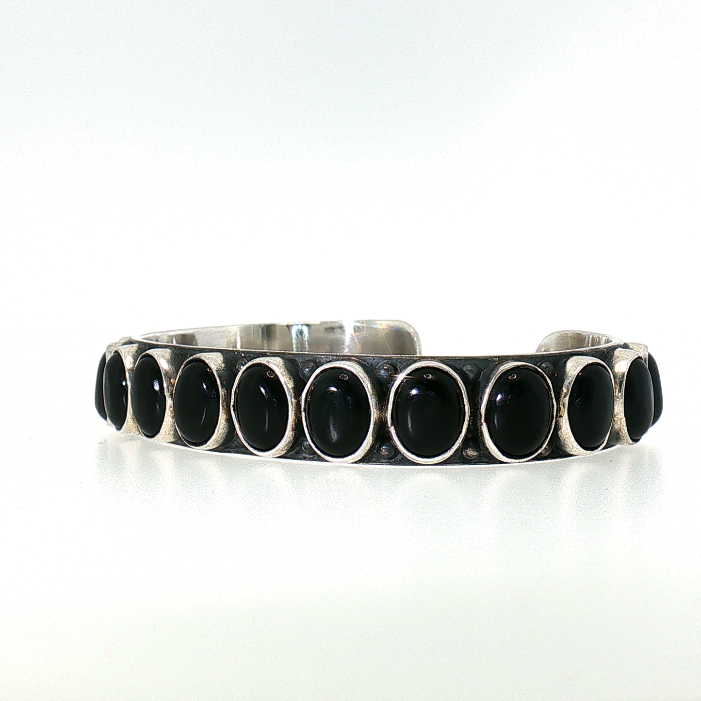 Federico Black Onyx Single Row Bracelet- Medium "North to South"