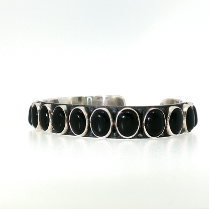 Federico Black Onyx Single Row Bracelet- Medium "North to South"