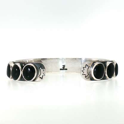 Federico Black Onyx Single Row Bracelet- Medium "North to South"
