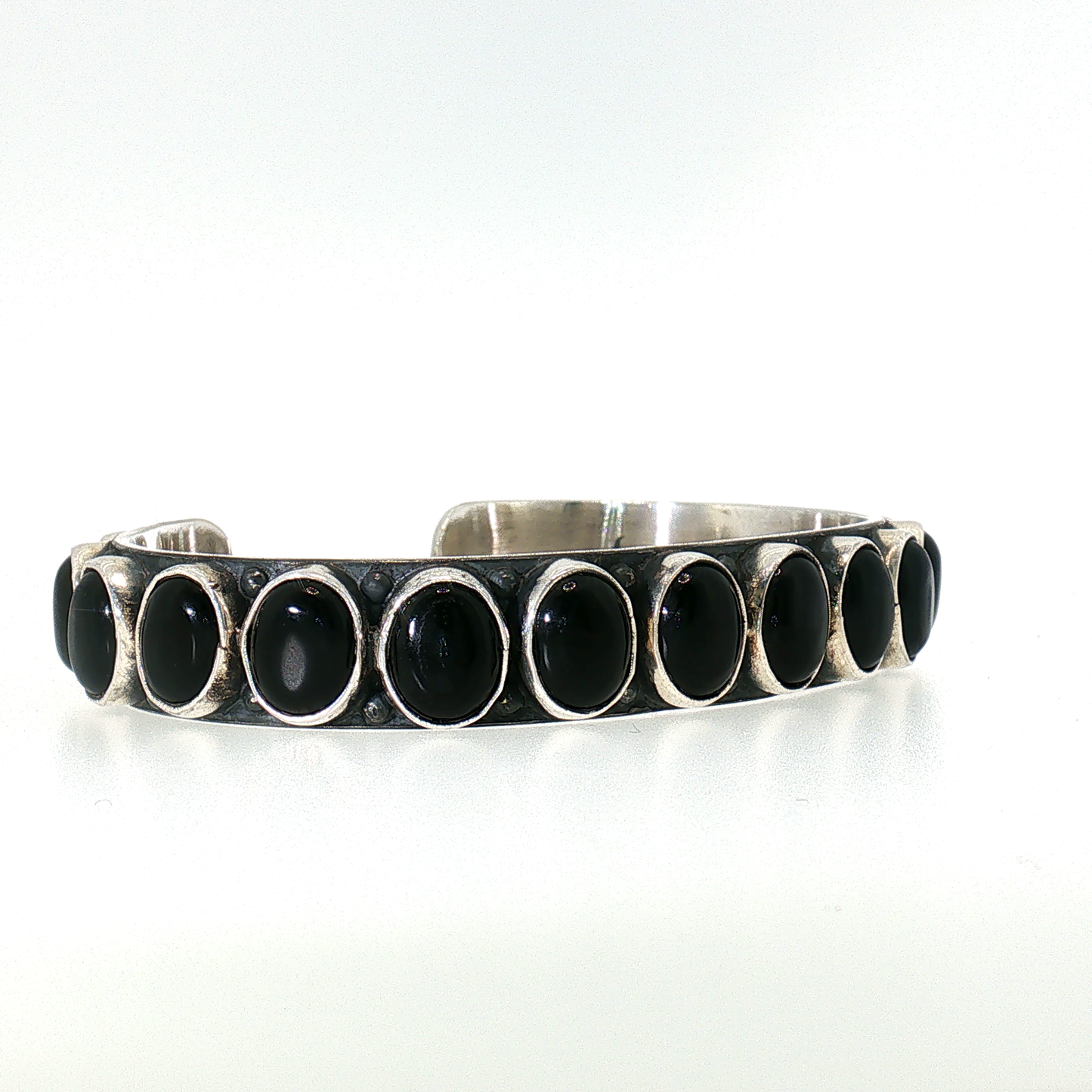Federico Black Onyx Single Row Bracelet- Medium "North to South"