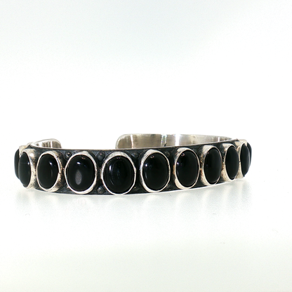 Federico Black Onyx Single Row Bracelet- Medium "North to South"