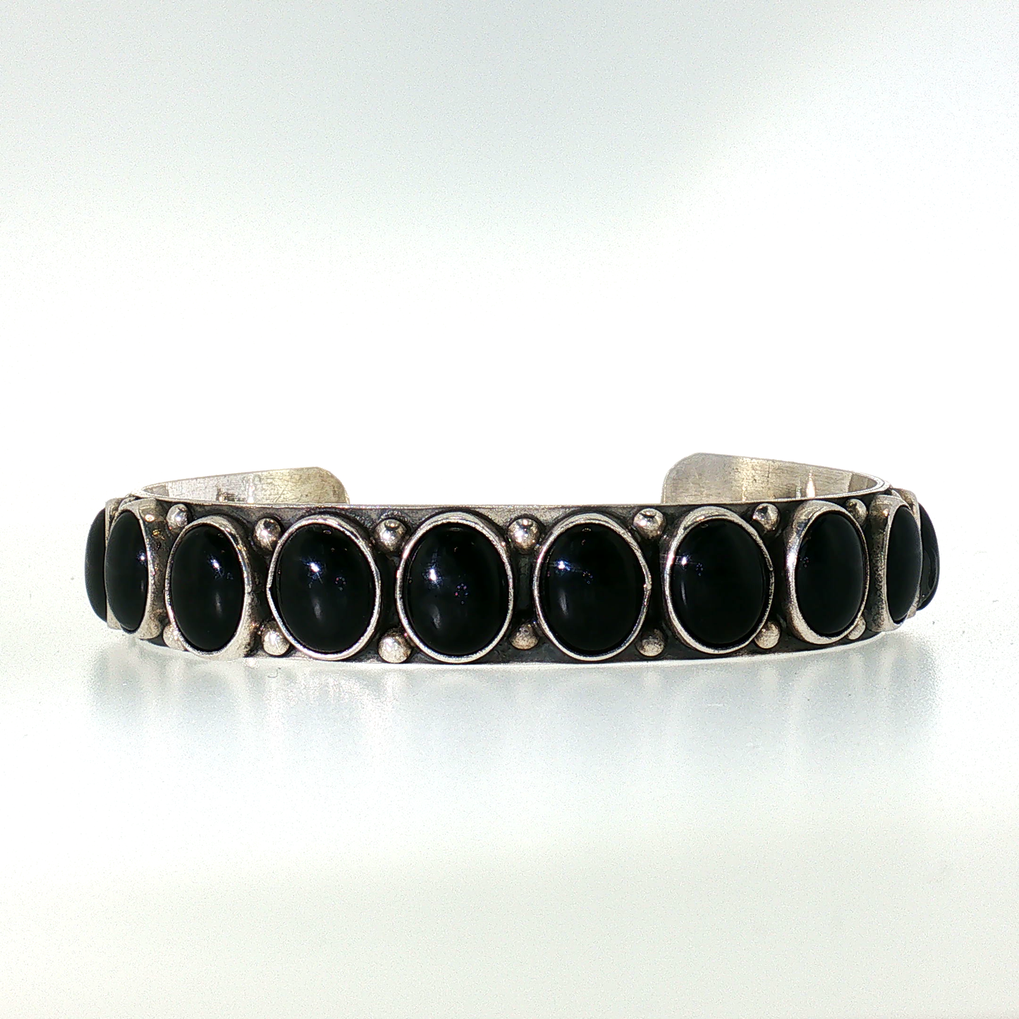 Federico Black Onyx Single Row Bracelet- Small/Medium "North to South"