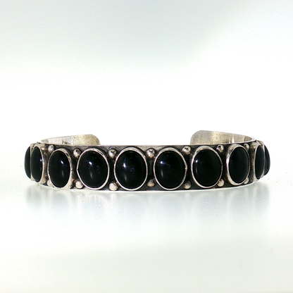 Federico Black Onyx Single Row Bracelet- Small/Medium "North to South"