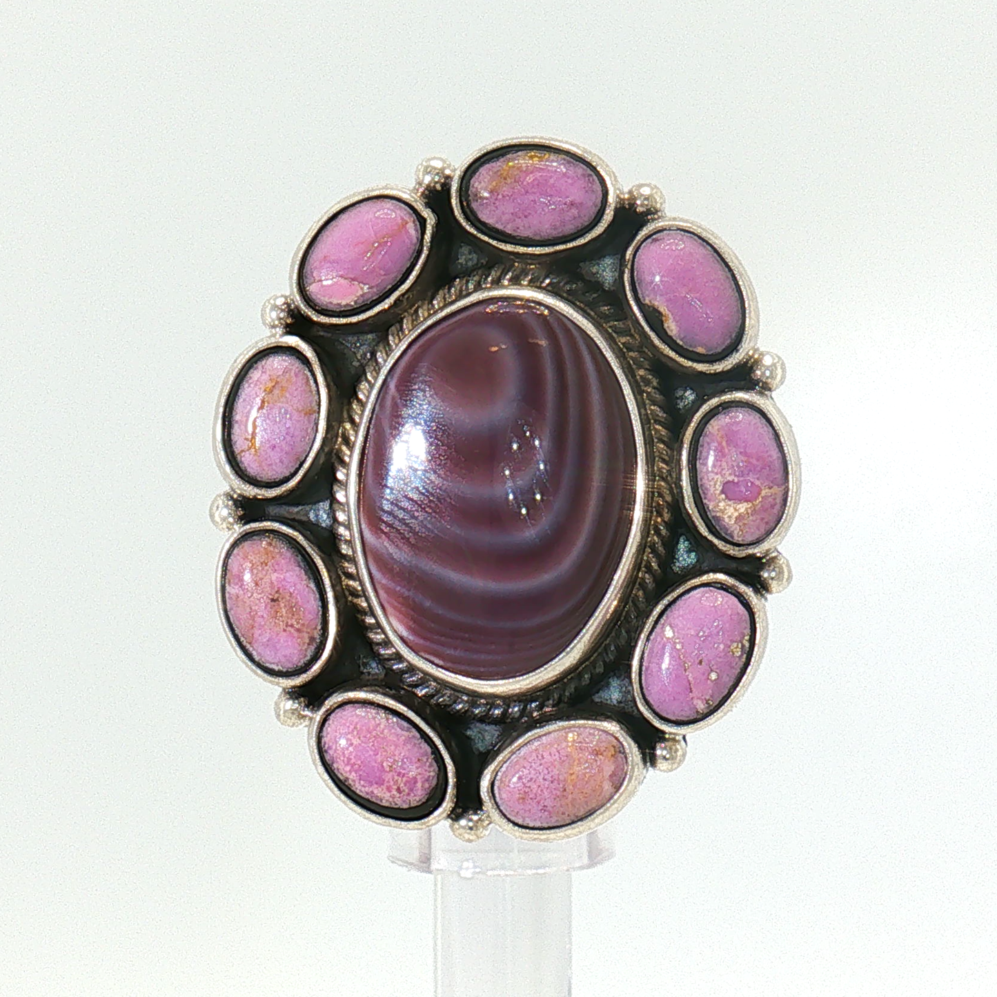 Wampum & Phosphosiderite Ring- Adjustable