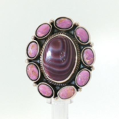 Wampum & Phosphosiderite Ring- Adjustable