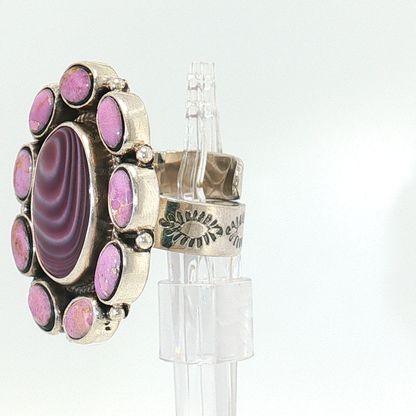 Wampum & Phosphosiderite Ring- Adjustable